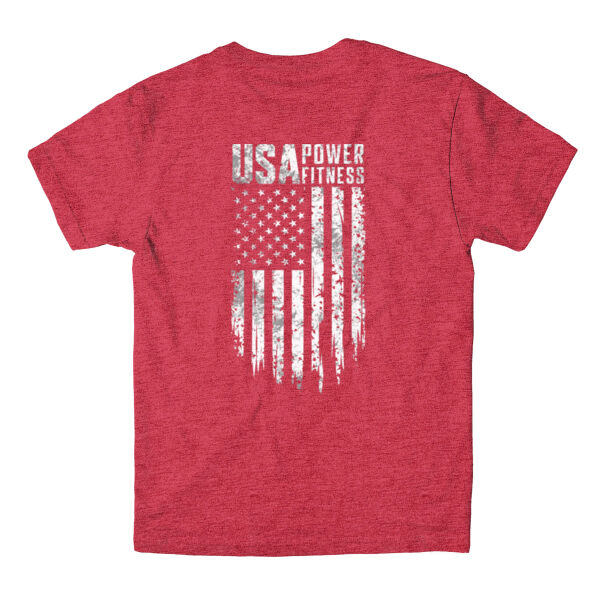 USA POWER FITNESS - DISTRESSED FLAG - PREMIUM T-SHIRT - 7D9VRE Thumbnail