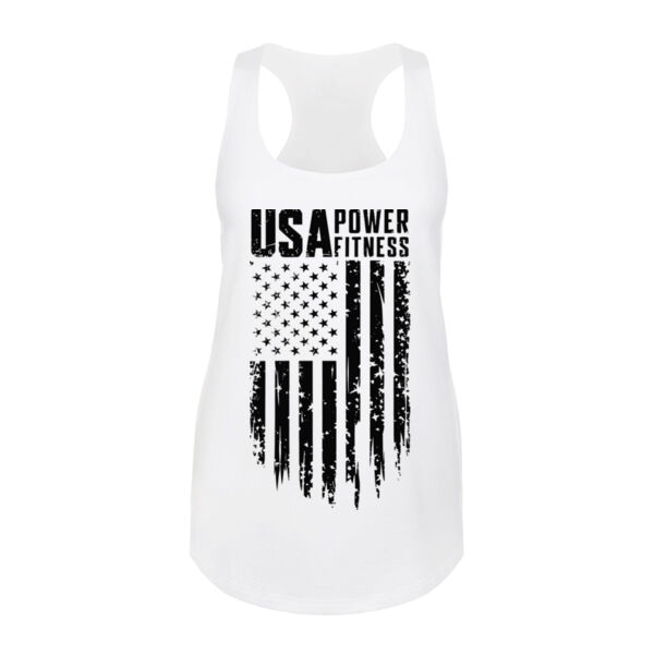 USA POWER FITNESS - DISTRESSED FLAG - WOMEN'S FITTED TANK TOP - $QKAZWT$ Thumbnail